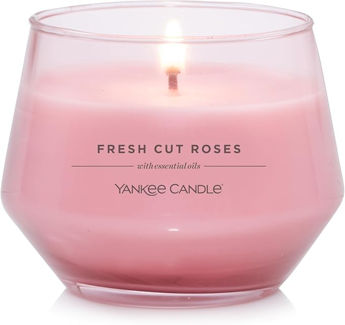Yankee Candle Studio Medium Candle, Fresh Cut Roses, Pink Candle, 10 oz: Long-Lasting, Essential-... | Amazon (US)