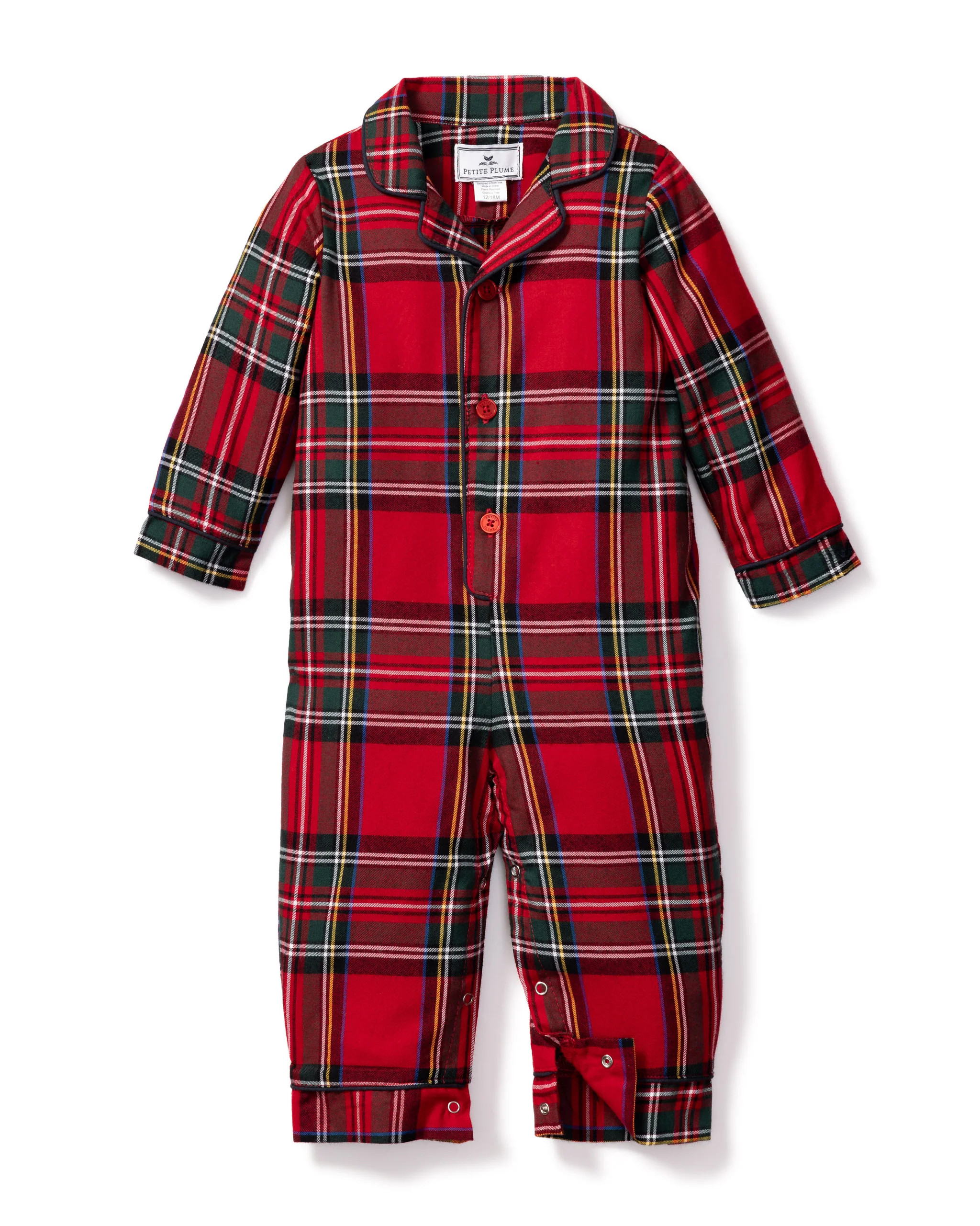 Baby's Brushed Cotton Classic Romper in Imperial Tartan | Petite Plume