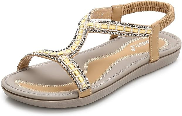 HNGHOU Sandalias de verano para mujer, estilo informal, cómodas, bohemias, puntera abierta, al t... | Amazon (US)