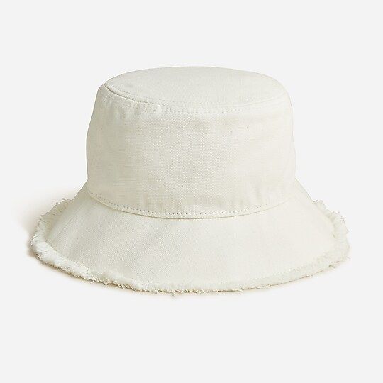 Canvas bucket hat with fringe | J.Crew US