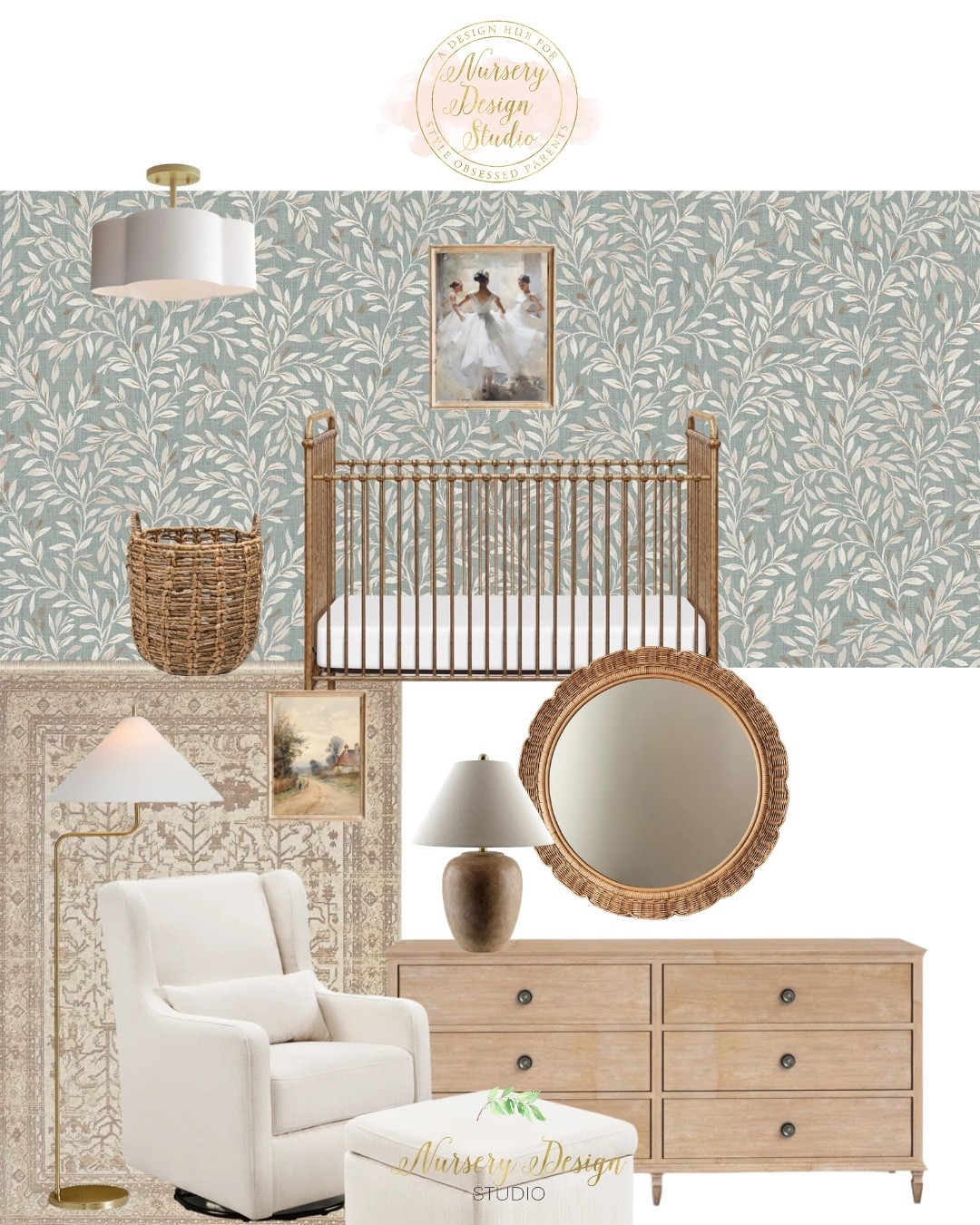 A beautiful nursery isn't about adding more—it's about choosing the right pieces. Botanical wallpaper, a warm oak crib, a timeless dresser, woven details, and soft neutrals come together to create a room that feels effortlessly refined.

#LTKmomlife #LTKdayinmylife #LTKBump