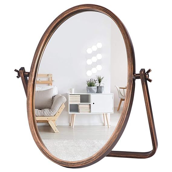 Geloo Vanity Table Makeup Mirror-Desk Small Standing Vintage Mirrors 360° Adjustable Rotation, B... | Amazon (US)
