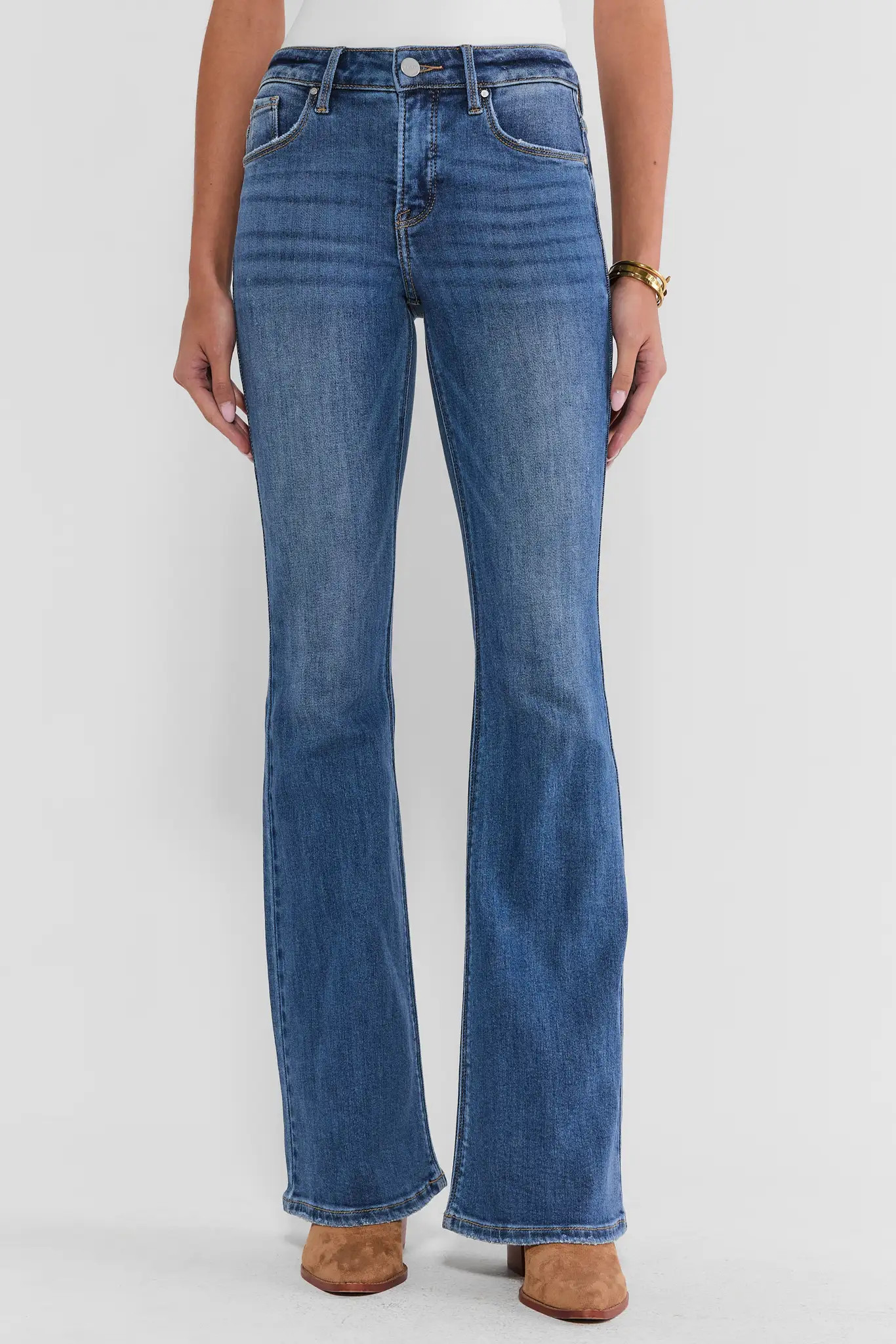 Maeve Medium Wash Flare Jeans | Avara