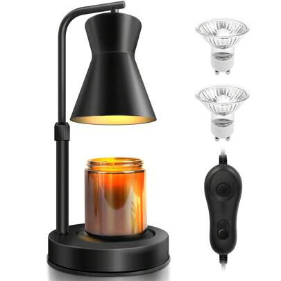 Candle Warmer Lamp With Timer Adjustable Candle Warmer Light For Bedroom Home Decor - Dimmable Wax Melts Warmer For Jar Candles- Black | SHEIN