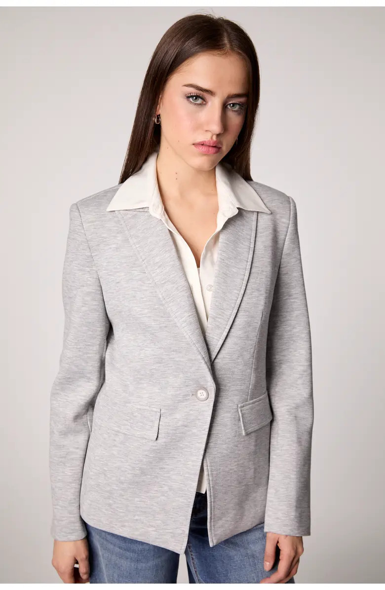 BLUE REVIVAL Helen Blazer in Heather Cement With Removable Shirt Insert | Nordstrom | Nordstrom