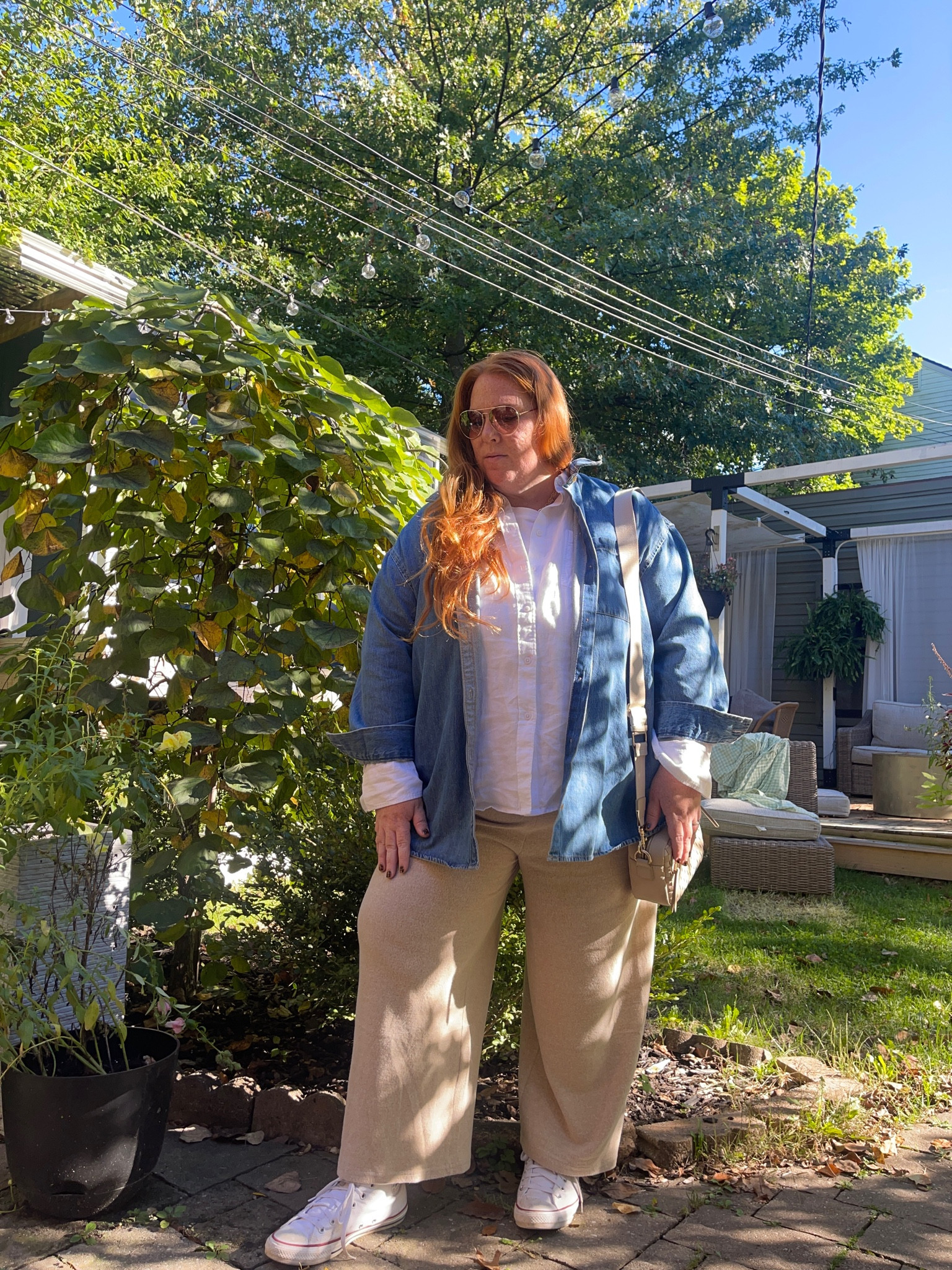 Fall wardrobe idea for plus size fashion. 

Pants: 22
White button down: 2x 
Oversized denim jacket: 2x 



#LTKPlusSize #LTKStyleTip #LTKFindsUnder100