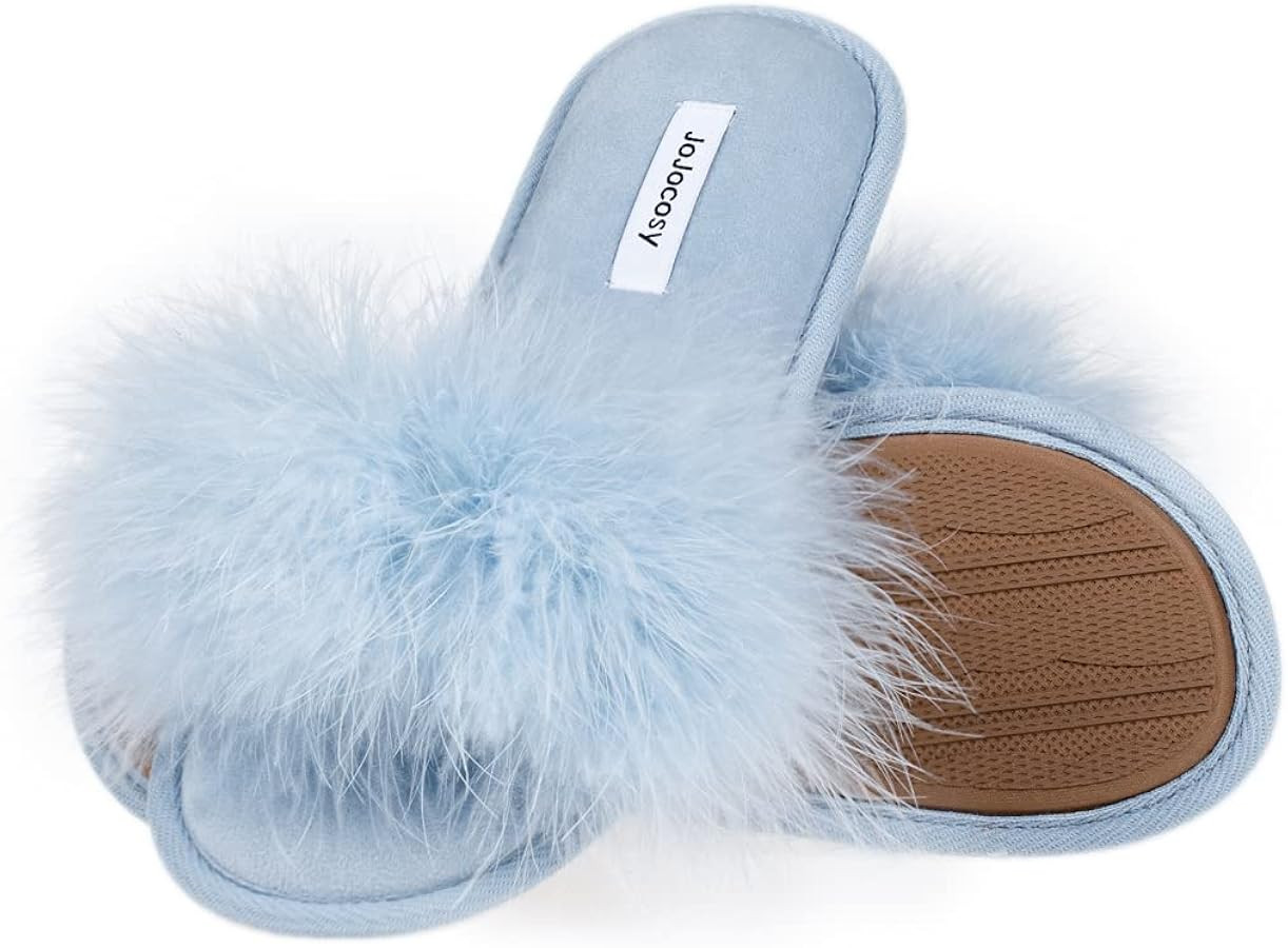 Extreme Plush Lady’s Sexy Slip-on Comfortable Slippers Women’s Fluffy Indoor Open-toe Scuff | Amazon (US)