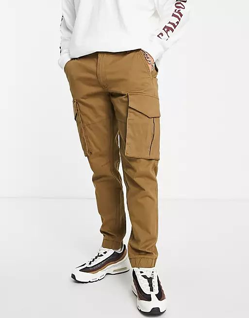 Only & Sons tapered fit cargo pants in black | ASOS (Global)
