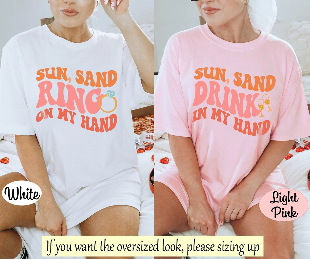 Retro Bachelorette Party Shirts, Groovy Bride Shirt, Wavy Sun Sand Drinks On My Hand, Beach Bache... | Etsy (US)