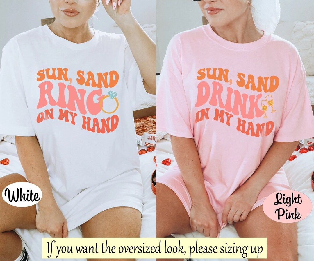 Retro Bachelorette Party Shirts, Groovy Bride Shirt, Wavy Sun Sand Drinks On My Hand, Beach Bache... | Etsy (US)