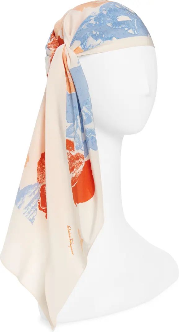 SALVATORE FERRAGAMO Heritage Poppies Silk Scarf | Nordstrom | Nordstrom