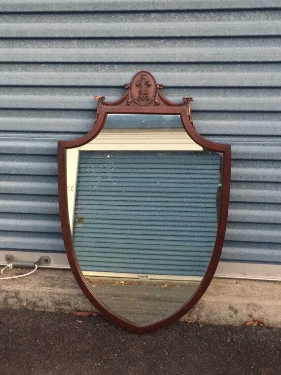 Vintage Shield Style Mahogany Mirror | Etsy (US)