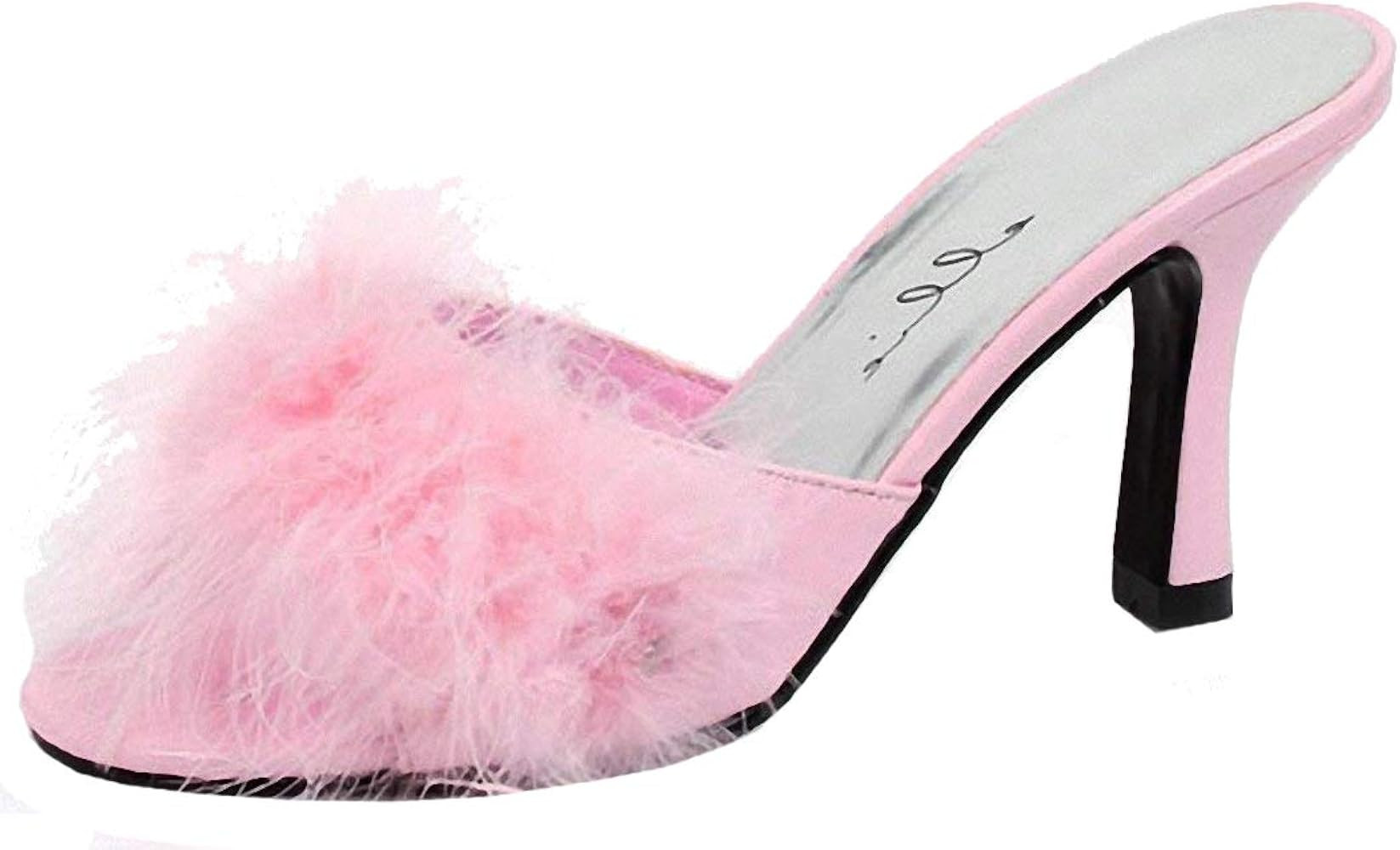 Ellie Shoes Women's 3.5 Inch Heel Maribou Slippers | Amazon (US)
