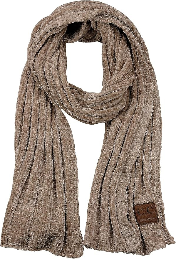 C.C Women's Ultra Soft Chenille Ribbed Thick Warm Knit Shawl Wrap Scarf | Amazon (US)