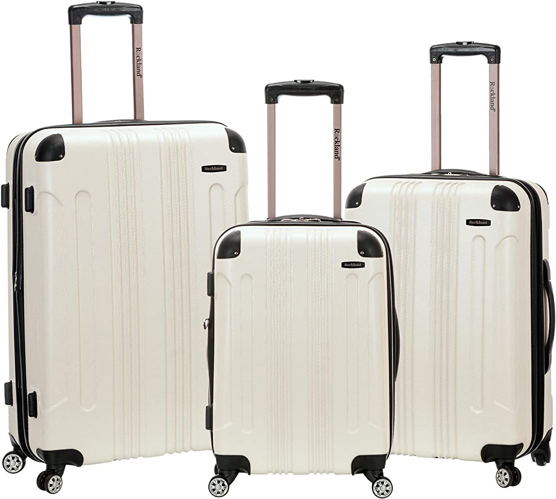 Rockland London Hardside Spinner Wheel Luggage, White, 3-Piece Set (20/24/28) | Amazon (US)