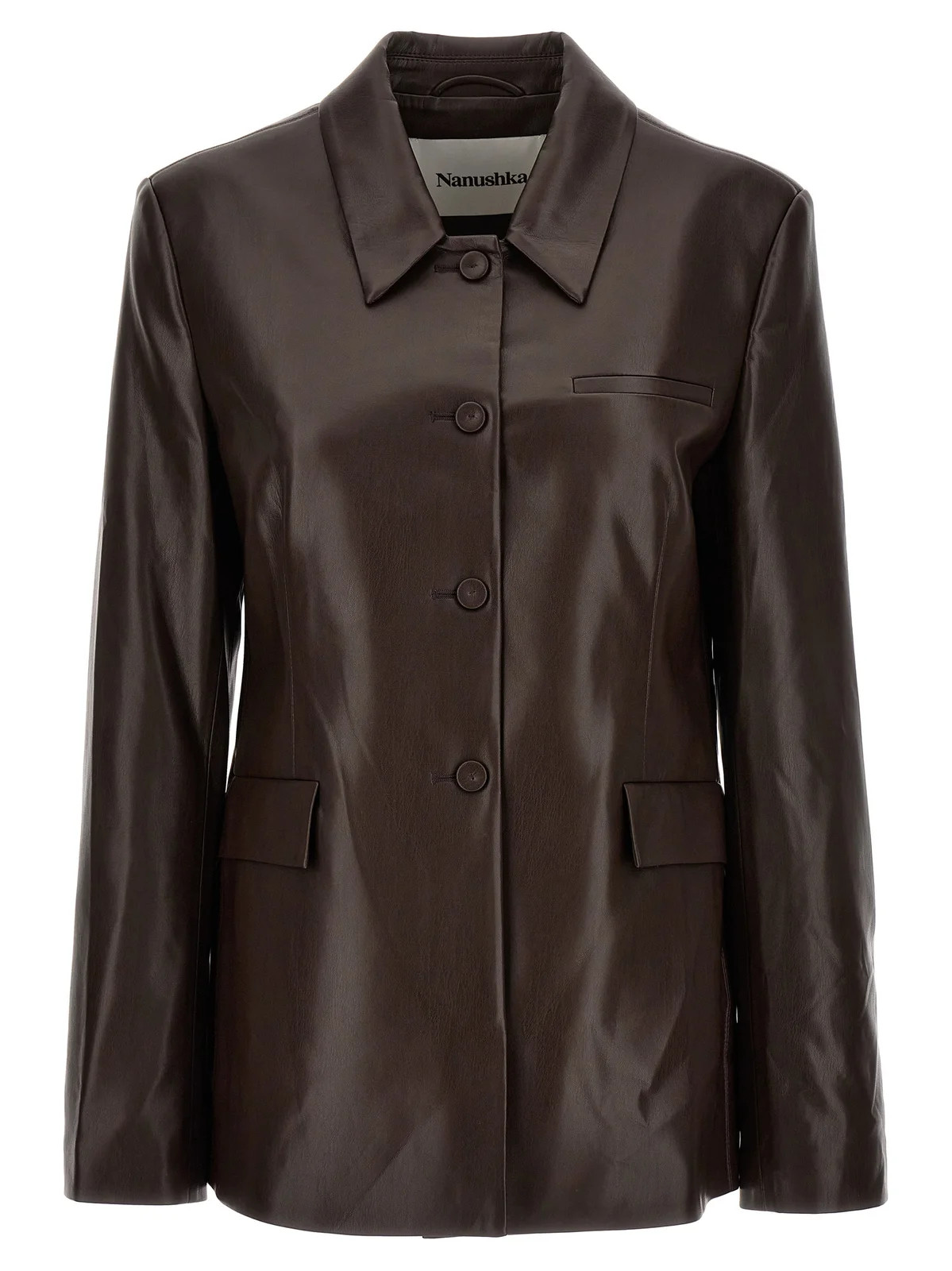 Nanushka Buttoned Leather Blazer | Cettire Global