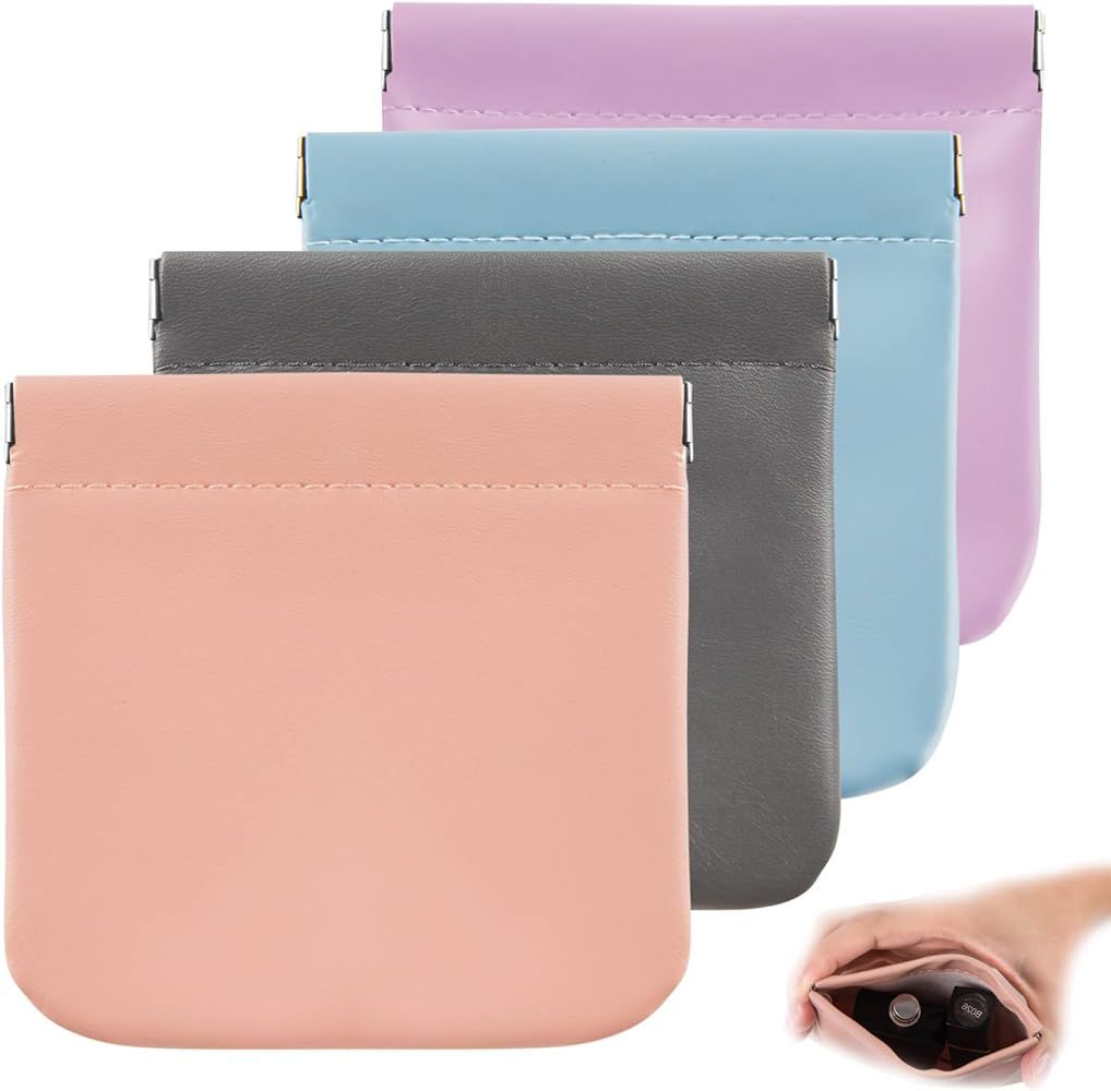 CANIPHA 4pcs Lambskin Pocket Cosmetic Bag, Waterproof Portable No Zipper Self-closing Small Makeu... | Amazon (US)