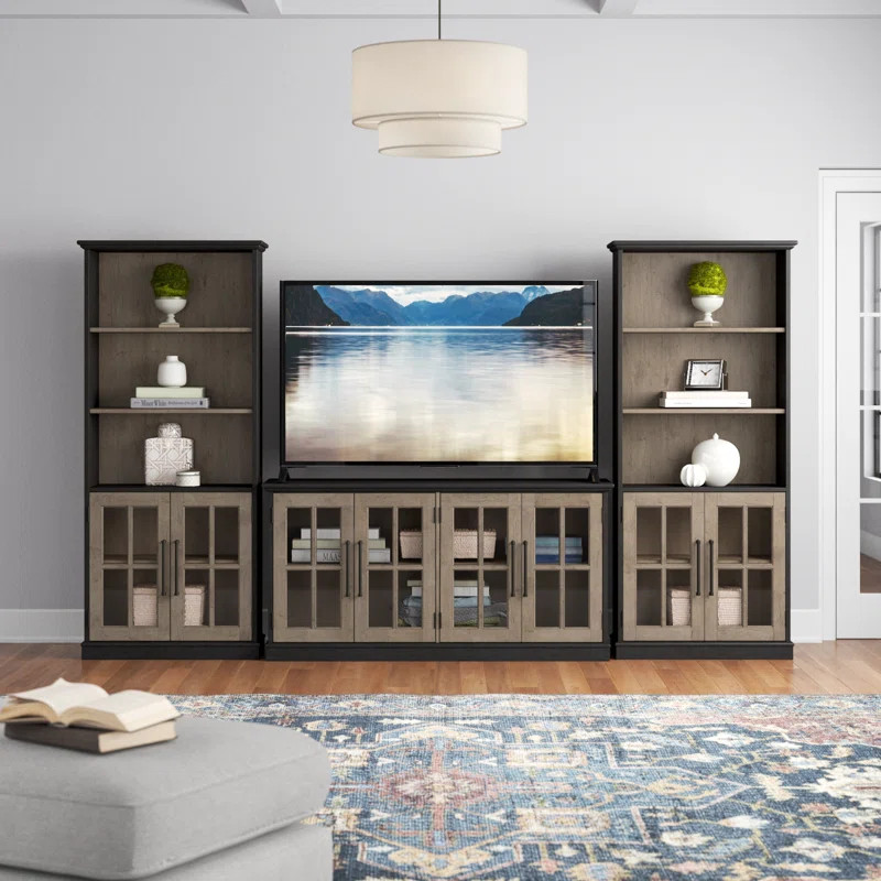 This 3-piece entertainment center offers ample storage and display space for your living room. It... | Wayfair North America