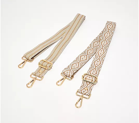 Pom Pom London Set of 2 Woven Crossbody Strap - QVC.com | QVC
