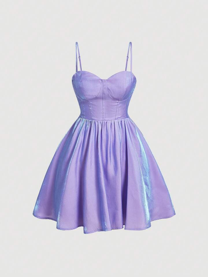 SHEIN MOD Sólido Vestido Cami Bustiê | SHEIN