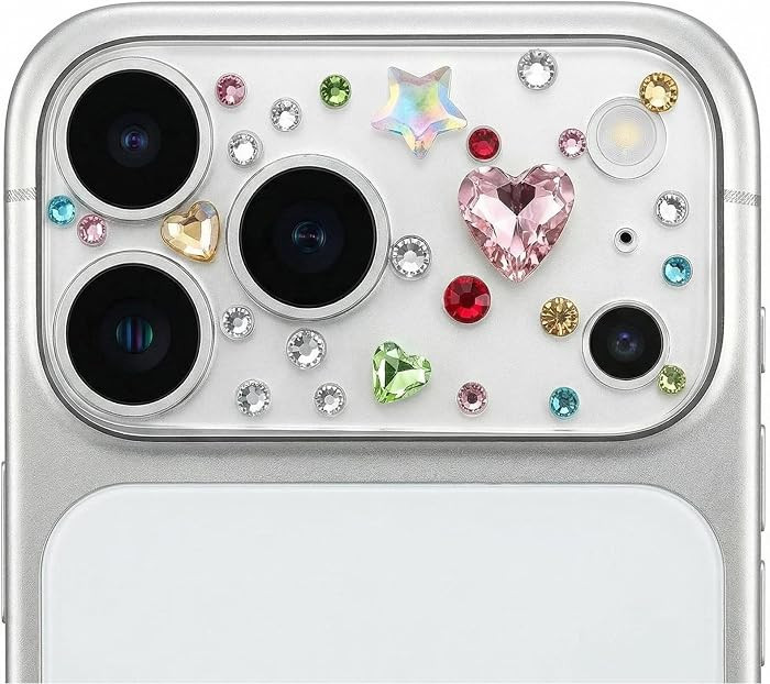 SOLET Glitter Camera Lens Protector for iPhone 17 Pro Max - Bling Diamond Decor (Heart/Star/Circl... | Amazon (US)