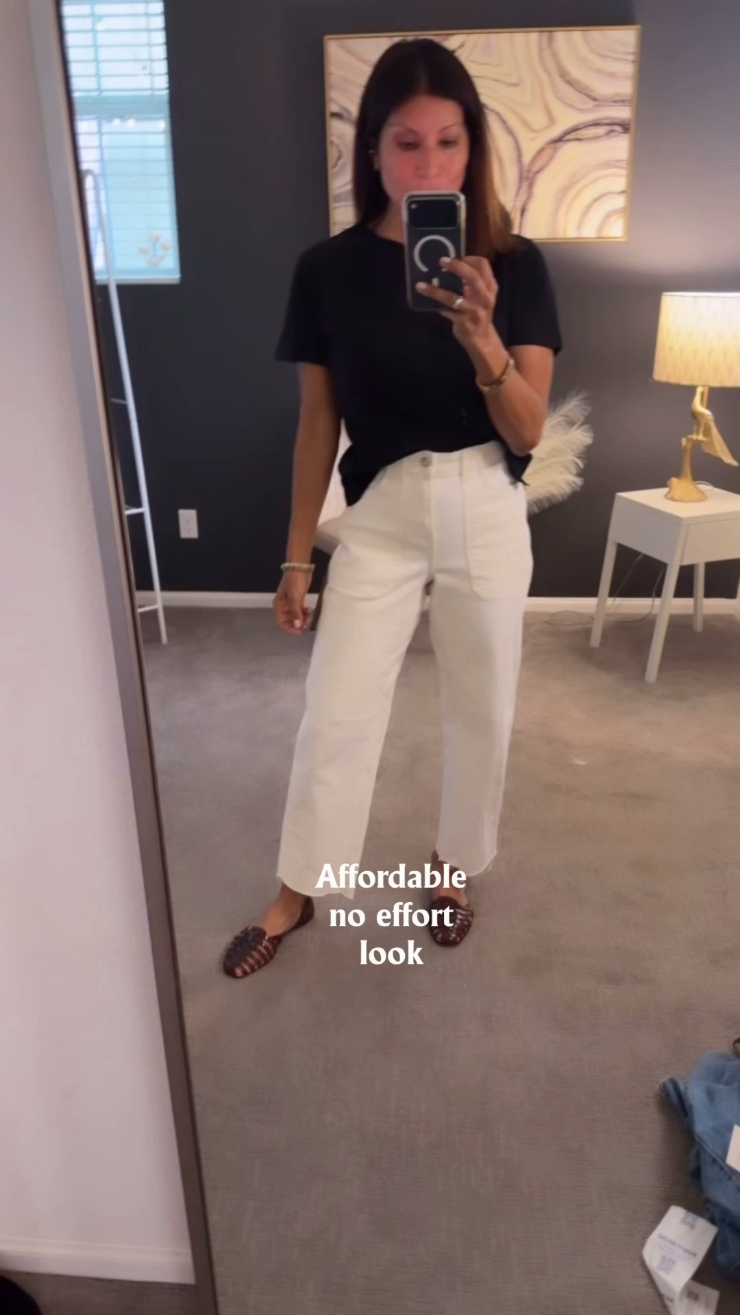 A good cotton tee with ivory barrel jeans. Jelly shoes are a plus 

Walmart style 
Jeans size 0
Tee size small 
Shoes fit tts

#LTKootd #LTKOver40 #LTKSeasonal