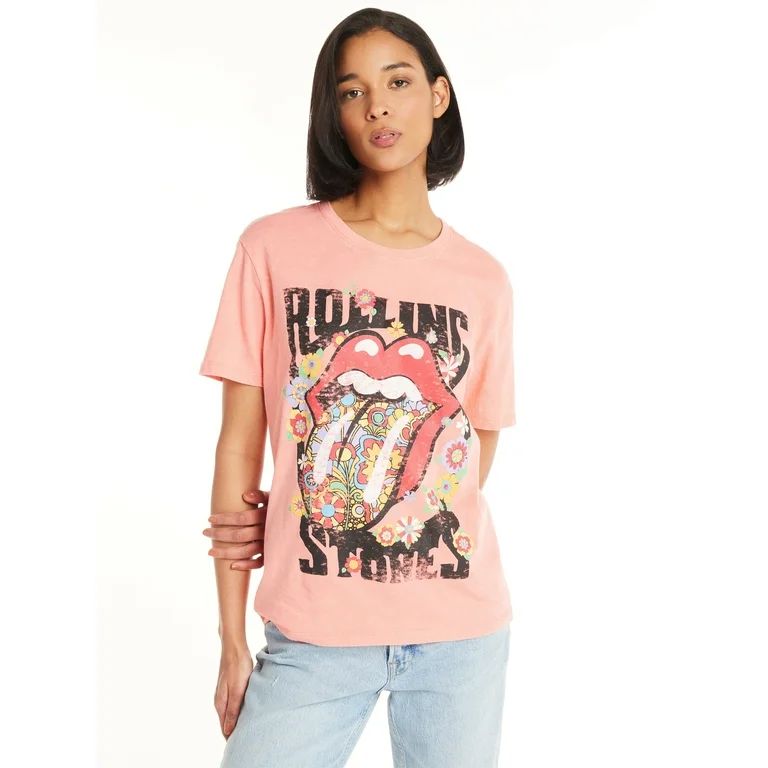 Time and Tru Women's Rolling Stones Graphic Print T-Shirt, Sizes XS-XXXL - Walmart.com | Walmart (US)