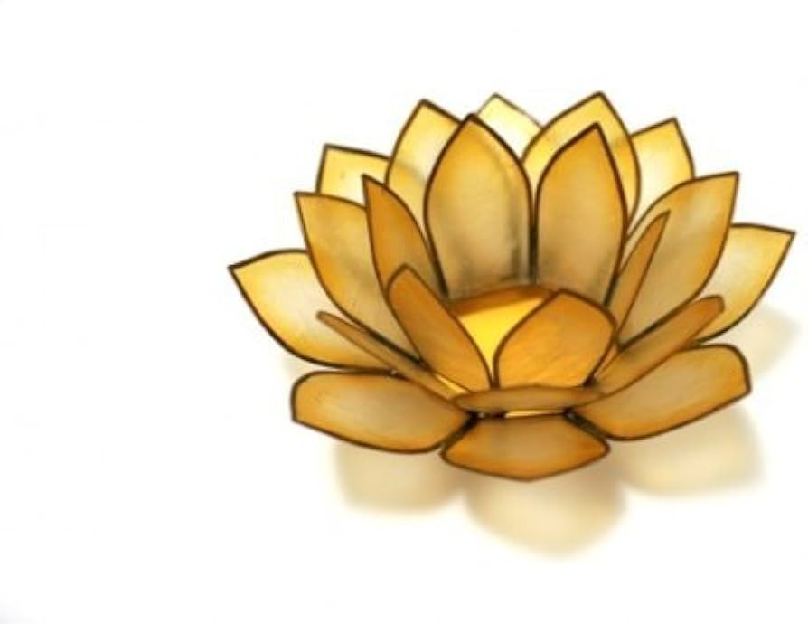 Capiz Shell Lotus Flower Decor Tealight Candle Holder for Serene Ambiance - Handmade Decorative C... | Amazon (US)