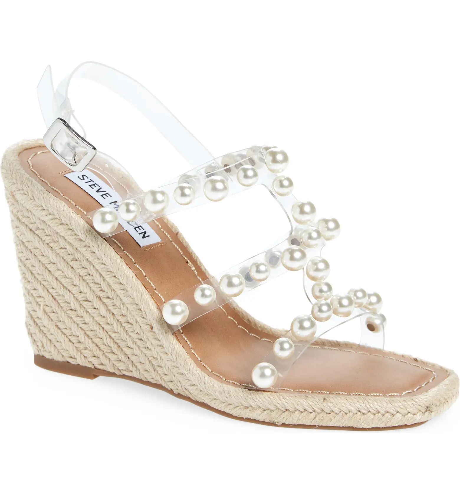 Steve Madden Upright Strappy Embellished Slingback Wedge Sandal | Nordstrom | Nordstrom