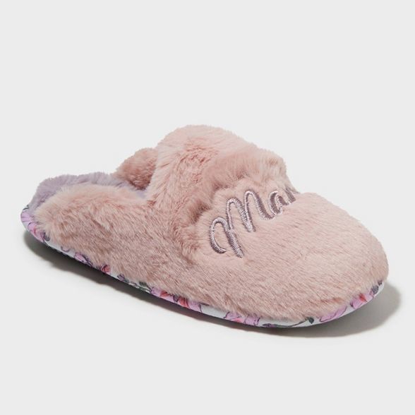 Women's dluxe by dearfoams Mama Bear Slippers - Pink | Target