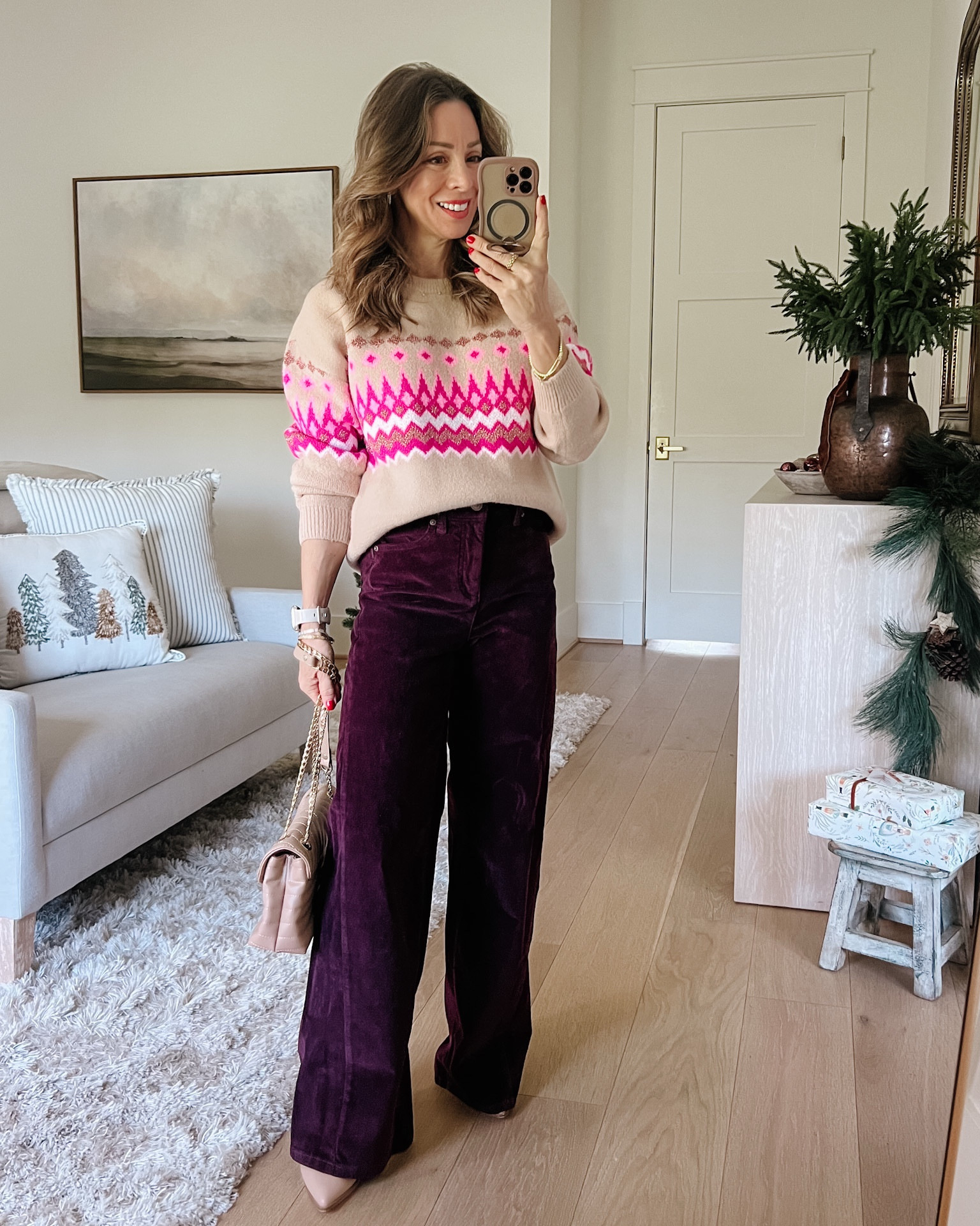 Walmart Winter Style 🤍 
Fair isle sweater and velvet pants 

Sweater Fit: I’m wearing an XS

Pants Fit: I’m wearing a 0

#LTKHoliday #LTKPetite #LTKFindsUnder50