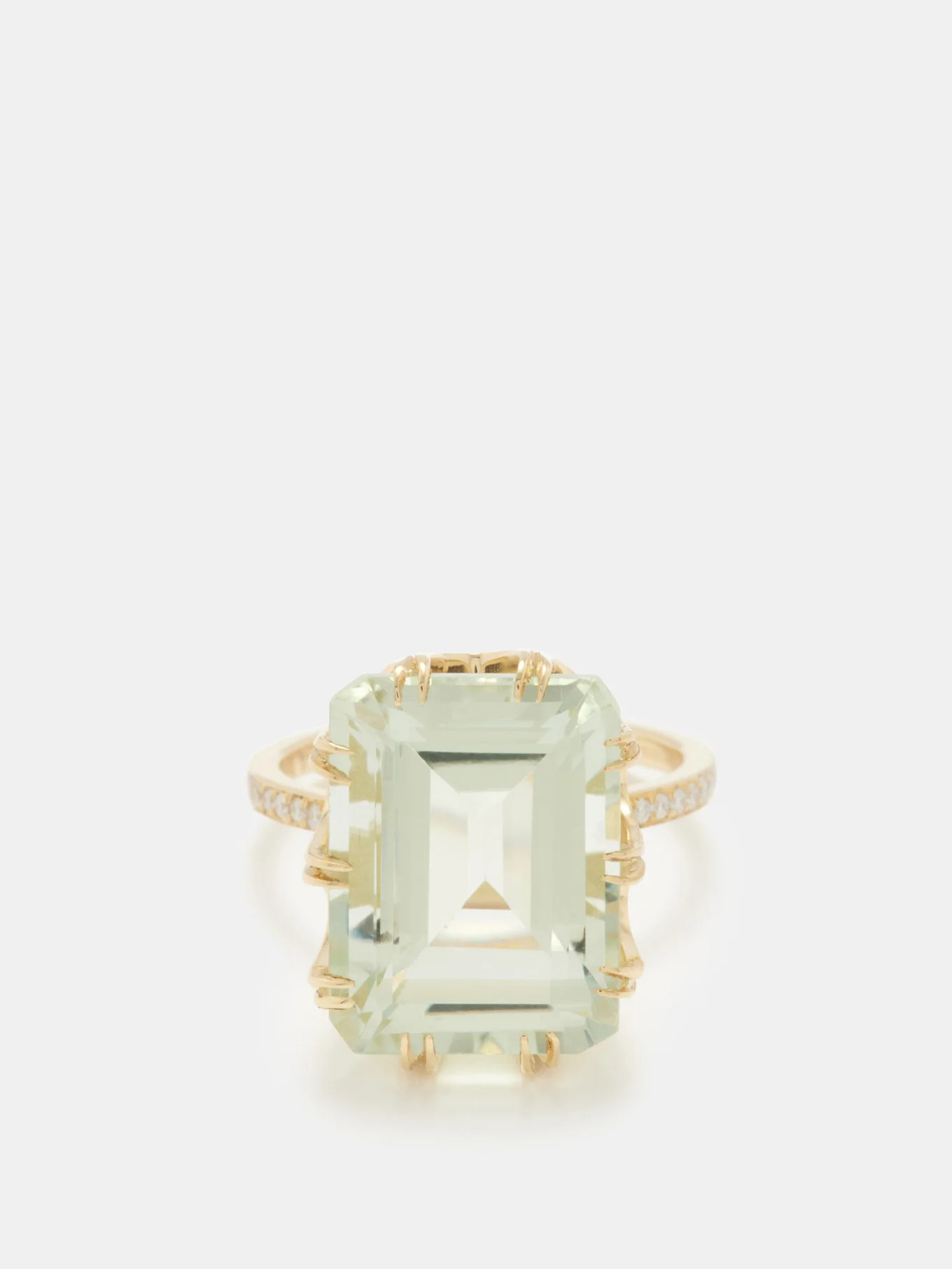 Crown diamond, prasiolite & 18kt gold ring | Ileana Makri | Matches (US)
