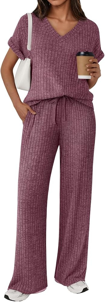 LILLUSORY Womens 2 Piece Lounge Sets 2026 Summer Vacation Outfits Airport Travel Resort Wear Beac... | Amazon (US)