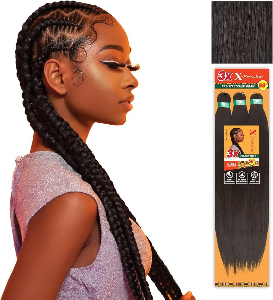 Sensationnel X-pression prestretched braiding hair - 3x braid 58 inch all kanekalon flame retarda... | Amazon (US)