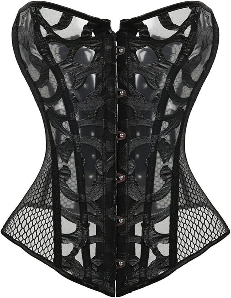 Corset Satin Overbust Lace up Busiter Shapewear Outfit | Amazon (US)