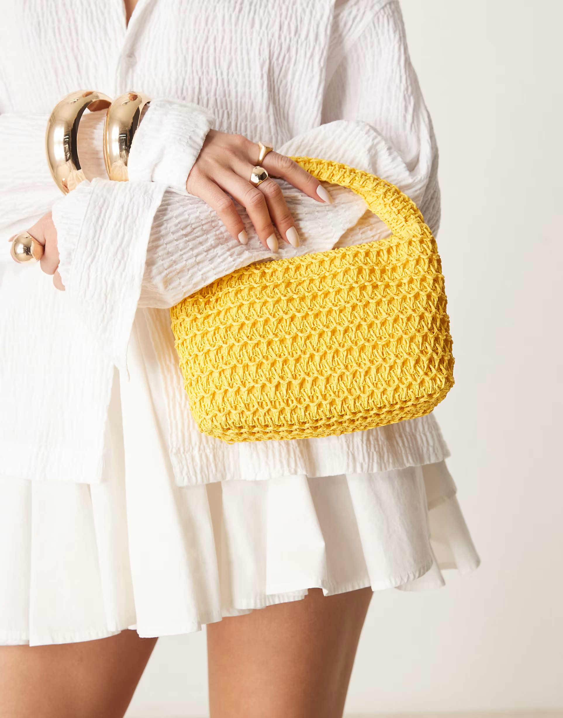 Glamorous straw grab bag in yellow  | ASOS | ASOS (Global)