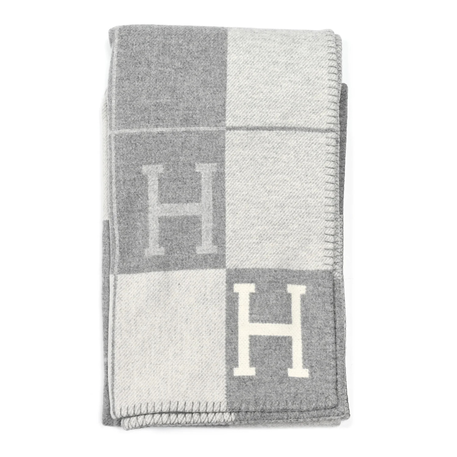 Wool Cashmere Avalon III Blanket Ecru Gris Clair | FASHIONPHILE (US)