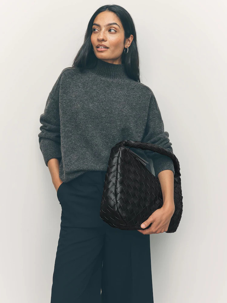 Black Weave Shoulder Bag | Next EU