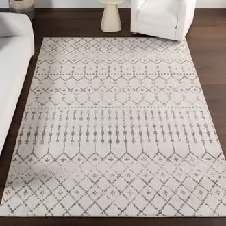 Rugs USA Gray Bosphorus Moroccan Trellis rug - Contemporary Round 4' | Rugs USA