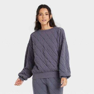 Women&#39;s Quilted Sweatshirt - Universal Thread&#8482; Purple XS | Target