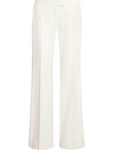 Stella McCartney - Canvas-trimmed Wool-twill Wide-leg Pants - Ivory | NET-A-PORTER (US)