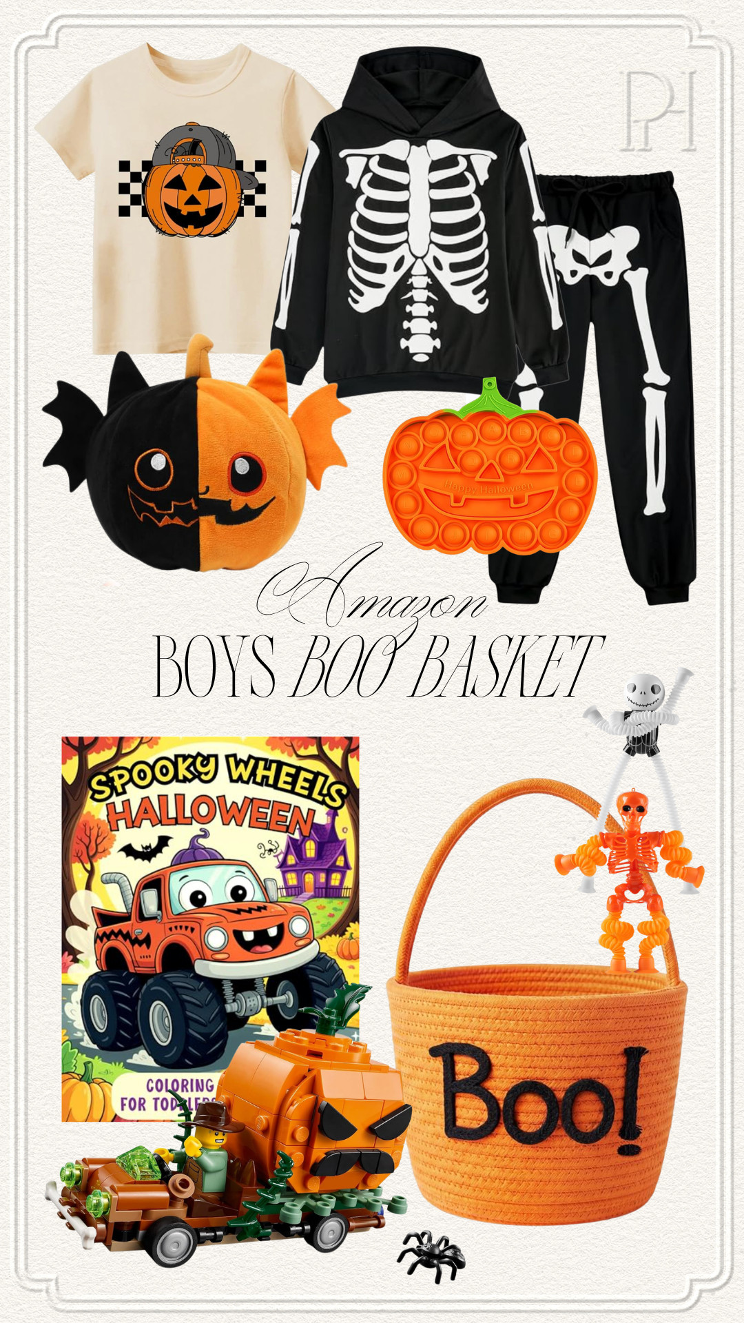 Amazon finds that are perfect for a boo basket for the boys!

Halloween gifts, kids toys, kids clothes, skeleton sweatsuit, skeleton sweatshirt, pumpkin t-shirt, boys clothes, Halloween stuffed animal, fidget toys, orange basket, Halloween Legos, Halloween coloring books, Halloween activity books, boys boo basket 

 #LTKmomlife #LTKSeasonal #LTKKids