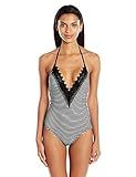 Seafolly Women's Deep V Striped One Piece Swimsuit, Riviera Lace French Black Marle, 4 US | Amazon (US)