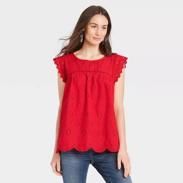 Women's Eyelet Tank Top - Knox Rose™ | Target