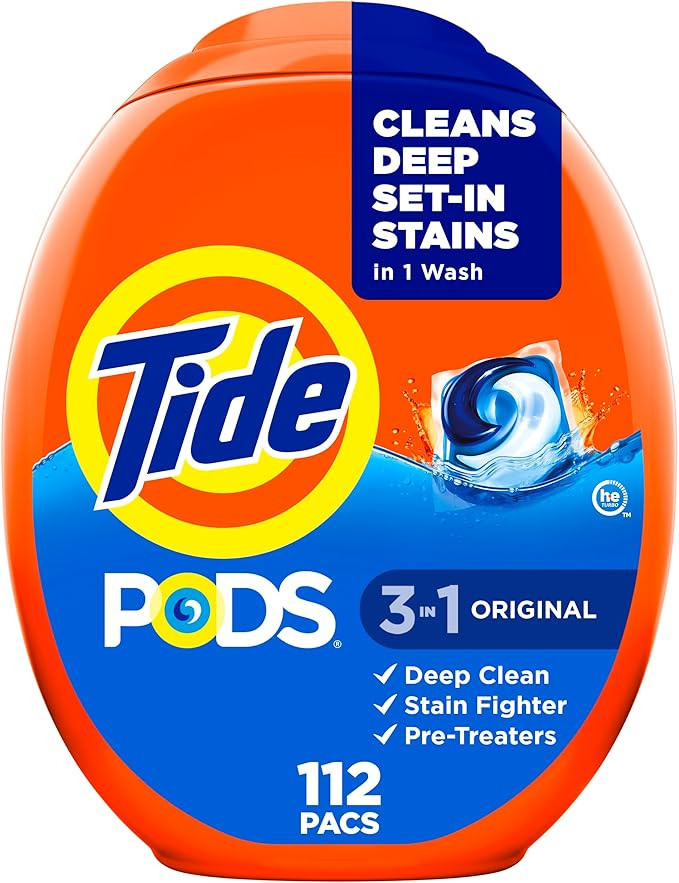 Tide PODS laundry detergent pacs, 3-in-1 Stain Remover, Odor Fighter, Color Protector, 112 Count,... | Amazon (US)