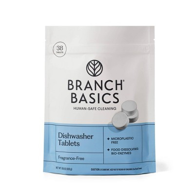 Branch Basics Fragrance-Free Dishwasher Tablets - 38ct: Dye-Free, Sulfate-Free, Removes Grease, Multi-Surface | Target