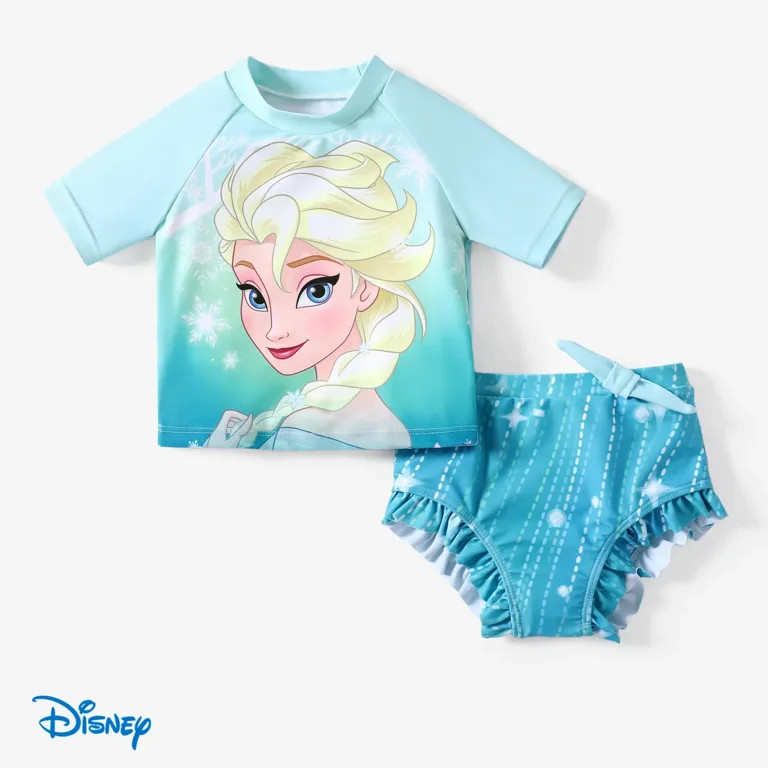 Disney Princess Toddler Girls Swimsuit Frozen Elsa Rash Guards and Bikini Bottom 2 Pieces Set Siz... | Walmart (US)