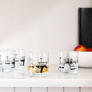Counter Couture Holiday Ski Lift Whiskey Glass | West Elm (US)