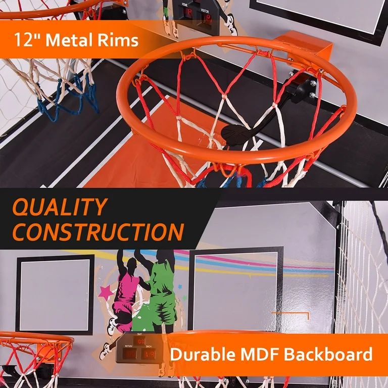 Costway Indoor Basketball Arcade Game Double Electronic Hoops shot 2 Player W/ 4 Balls | Walmart (US)