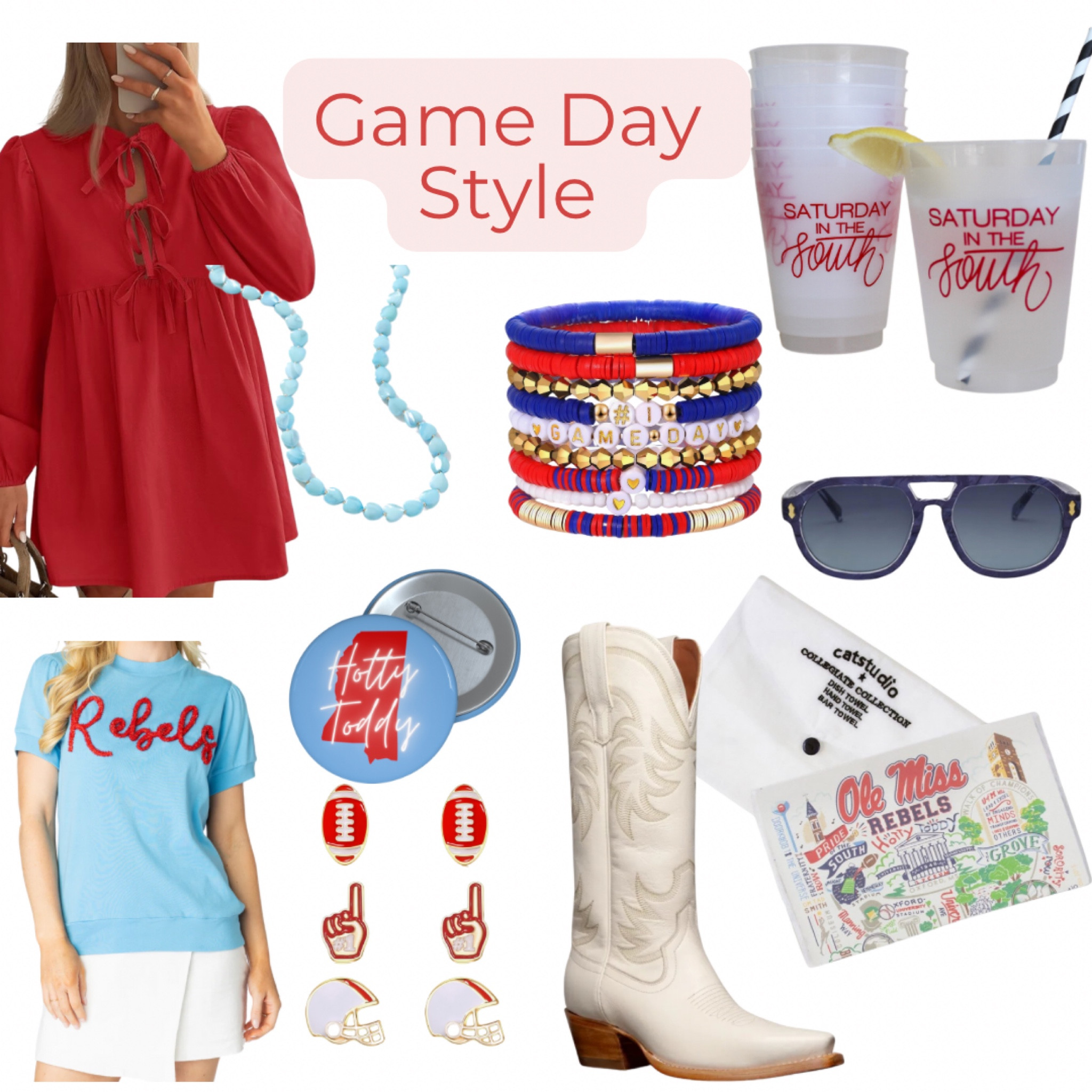 Game day shopping is in full swing! Scoring styles for all schools, most items come in other school colors. But, I am  especially representing the Rebels. Hotty Toddy! #hottytoddy #sec #GameDayReady #OleMiss #saturdayfootball #collegefootball #touchdownstyle #style #olemissgameday #gameday
